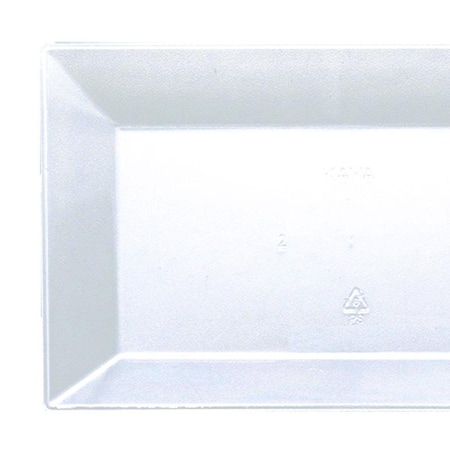 Smarty Had A Party 5.5" x 8.5" Clear Rectangular Plastic Dessert Plates (120 Plates), 120PK 6923-CASE